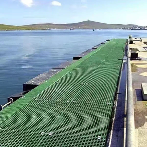 FRP walkway panels installed along a coastal boardwalk FRP walkway panels installed along a coastal boardwalk