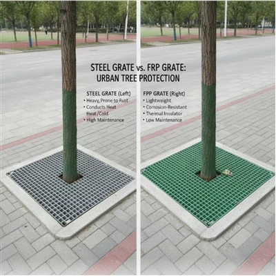 Usporedba čeličnih rešetki u odnosu na FRP rešetke za drveće: Što je bolje za...